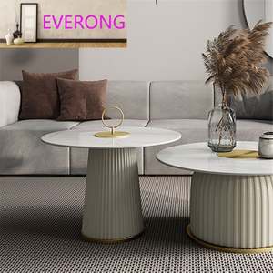 <span class=keywords><strong>Mesa</strong></span> de Centro de Diseño Nórdico con Tapa de Piedra Sinterizada y Baño de Oro, <span class=keywords><strong>Convertible</strong></span> y Extensible para Muebles de Sala - Product Image 4