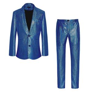 Ensemble de blazer unisexe à paillettes pour cosplay, costume bronzant pour soirée disco, scène, boîte de nuit, performance brillante, costumes de scène pour TV et cinéma, en nylon - Product Image 5