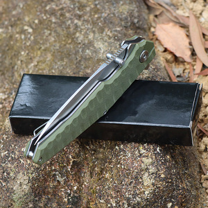 G10 हैंडल स्टेनलेस स्टील स्व-रक्षा शिविर के साथ बाहरी सामरिक तह चाकू ओएम समर्थित - Product Image 4