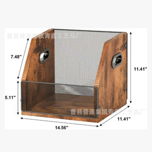 Retro Wooden Cd Storage <b>Box</b> Solid Wood Desktop Rack Rustic Design For <b>Music</b> Lovers - Product Image 3