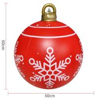 Vente flash - Boule de Noël gonflable en PVC avec LED - Ballon de Noël clignotant pour la décoration extérieure du jardin