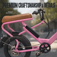 Vélo électrique rétro en alliage d'aluminium durable, apparence tendance, moteur puissant 500 W, pneus larges.