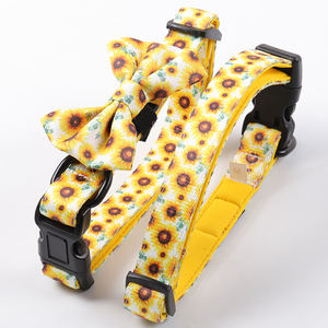 Collar para Perros de Color Amarillo con Logotipo Personalizado para Mascotas, Collar de Neopreno y Poliéster para Sublimación, Collar en Blanco para Perros Pequeños y Gatos - Product Image 1