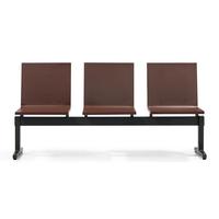Banc d'attente moderne en métal pour hôpital, mobilier commercial avec structure en fer