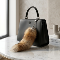 Porte-clés en peluche queue de renard moelleuse, breloque de sac, pendentif en fausse fourrure pour sac à main et sac à dos