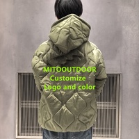 Veste à capuche MITO personnalisée, matelassée, thermique, en nylon imperméable, légère et isolante pour le camping en plein air, la randonnée, toutes saisons