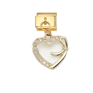 Module de pendentif en acier inoxydable italien, motifs Lune, Amour, Pieds, Étoile, Croix, Cocotier, <span class=keywords><strong>Smiley</strong></span>, Trèfle à quatre feuilles, Bijoux en gros - Product Image 3