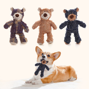 Juguete de Peluche Ecológico de Lujo para Perros, Juguete Interactivo Resistente con Sonido de Oso Mendigo, Hecho de Lino Duradero, Entrega Rápida - Product Image 1