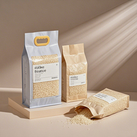 Emballage de riz personnalisé imprimé 1kg 2kg 5kg pochette à fond plat transparent en plastique nylon avec poignée