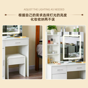Modern Makeup <b>Vanity</b> With <b>Mirror</b> Storage Cabinet For Salon Beauty Studio Use - Product Image 3