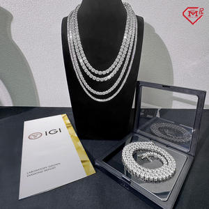 Lab yetiştirilen elmas tenis zincir kolye bilezik CVD IGI sertifikalı Vvs buzlu Out 925 gümüş elmas zincir - Product Image 3