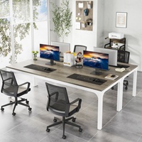 Bureau de travail à domicile pour 2 personnes, bureau d'ordinateur extra long de 78,7 pouces, double poste de travail pour bureau à domicile, bureau de travail pour deux personnes (chêne)