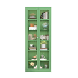 Estantería Vertical Alta y Delgada <span class=keywords><strong>de</strong></span> Acero con Puertas <span class=keywords><strong>de</strong></span> Vidrio para Espacios Pequeños y Almacenamiento en Esquinas - Product Image 4