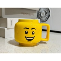 Mug à café/thé en porcelaine mignon avec tête de poupée et motif visage souriant de dessin animé pour enfants - Écologique et compatible lave-vaisselle - Cadeau