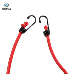 Bungee Cords With Hooks 24" 60cm Wholesale Rubber Bungee Cords 8mm Bulk With Steel Hooks
