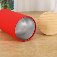 Boîte en tube de papier portable, personnalisée, moderne et luxueuse, avec pelliculage mat, gaufrage, fond plat, bord roulé, couvercle universel en kraft, cylindre
