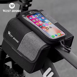 Sac de cadre de vélo WEST BIKING en cuir TPU avec écran tactile, grande capacité 7 pouces, accessoires de vélo - Product Image 1