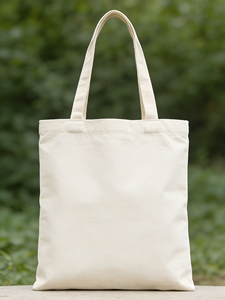 Custom Logo Eco Friendly Lightweight <b>Medium</b> Reusable Grocery Shopping Natural Cotton Canvas <b>Tote</b> <b>Bag</b> with Long Handle - Product Image 2