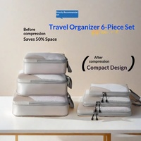 Ensemble de 6 sacs de compression cubiques de style japonais pour le rangement en voyage et la préparation à la maternité - Organisation de valise - Conception polyvalente