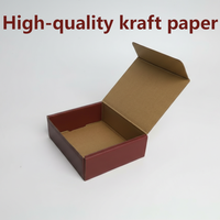 Caja de Envío de Lujo en Kraft Ecológico Color Granate, Fabricada con Materiales Reciclados, para Joyería y Regalos