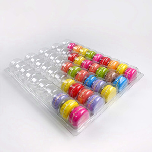 Custom Macaron Tray Container Clear Plastic Macaron Insert 50 Macarons Blister Holder Custom Big Display Tray