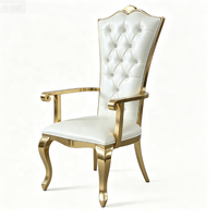 Chaise de trône dorée de luxe pour mariage, siège royal grandiose pour la réception des mariés