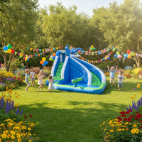 Toboggans aquatiques géants, deux toboggans longs, château gonflable pour enfants, structure gonflable extérieure, parc aquatique, thème 680W