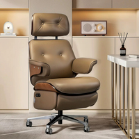 Chaise de bureau électrique de direction inclinable en cuir, siège d'ordinateur réglable en hauteur, base pivotante en métal pour bureau à domicile