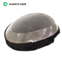 5X8 Mens India Hair Piece Toupee Durable Fine Mono Avec 1/8 "Dentelle Française à l'avant