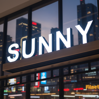 Papan Nama Dinding Stainless Steel 3D LED Backlit Kustom dengan Logo Bisnis Bercahaya dan Desain Terbuka