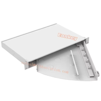 24 puertos 1U 19 "Panel de conexión de fibra deslizante y giratoria Marco de distribución ODF de montaje en rack para cableado de alta densidad