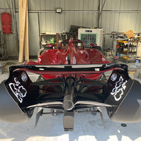 Modèle d'art de vitrine commerciale personnalisée de luxe, sculpture de voiture de course F1 rouge en fibre de verre