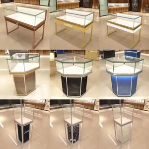 Cửa hàng đồ trang sức truy cập trang sức hiển thị trường hợp miễn phí đứng Tempered Glass trang sức hiển thị Showcase với LED ánh sáng - Product Image 5