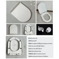 Plaque de couverture en forme de U en matériau PP, design moderne, durable et résistant à la décoloration, pour siège de toilette de salle de bain