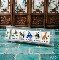 Jeu de Mahjong Américain Rétro Pop Art - Tuiles Lèvres et Dragon Créatives, Design Élégant Bicolore