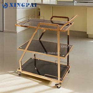 Xingpai Dubai Wholesale Markt Gouden <span class=keywords><strong>Trolley</strong></span> Luxe 3 Tier Hotels Catering Trolleys Commerciële Hotel <span class=keywords><strong>Trolley</strong></span> <span class=keywords><strong>Room</strong></span> Service Cart - Product Image 4
