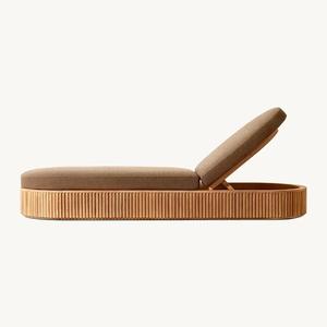 <span class=keywords><strong>Chaise</strong></span> <span class=keywords><strong>longue</strong></span> de natation en bois de teck extérieur de luxe coussins imperméables lit de plage solide pour <span class=keywords><strong>piscine</strong></span> cour lit de loisirs - Product Image 3