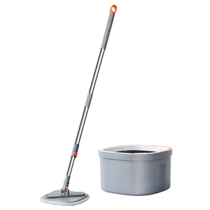 Mopa Clásica de Una Sola Pieza con Sistema de Centrifugado, Palo de Aleación de Aluminio, Cabezal de Microfibra, Inclinación y Deshidratación, Mopa para Limpieza del Hogar - Product Image 1