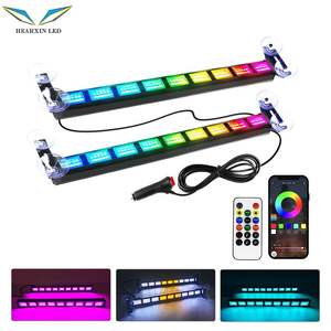Barre lumineuse stroboscopique 2 en 1 à 64 couleurs changeantes pour véhicules automobiles Barre lumineuse clignotante d'urgence pour camion - Product Image 2
