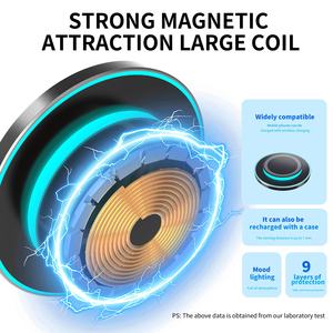 新潮流产品2025环境发光二极管灯磁性无线充电器手机15w快速充电器无线充电板 - Product Image 3