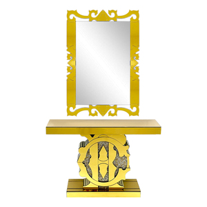 YuanChang 하이 엔드 럭셔리 직사각형 금도금 콘솔 테이블 우아한 골동품 현대 콘솔 테이블과 거울 - Product Image 3