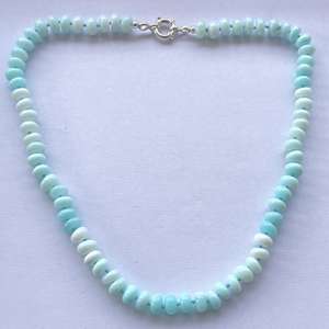 Cuentas Redondas Lisas de Ópalo Azul Degradado Natural de 6mm y 8mm, Hechas a Mano, con Cierre de Plata de Ley 925, Grado AAA, Certificado IGI, Regalo - Product Image 1