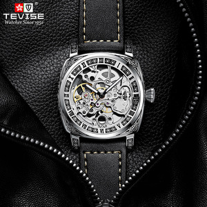 Nuevo Reloj de Pulsera de Cuero para Hombre, Movimiento Bidireccional, Casual, Reloj Mecánico Automático de Acero Inoxidable - Product Image 5
