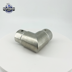 إنهاء المرآة 90 درجة كوع مستدير دافق ~ موصل غير قابل للصدأ لدرابزين الدرج الزجاجي ودرابزين - Product Image 4