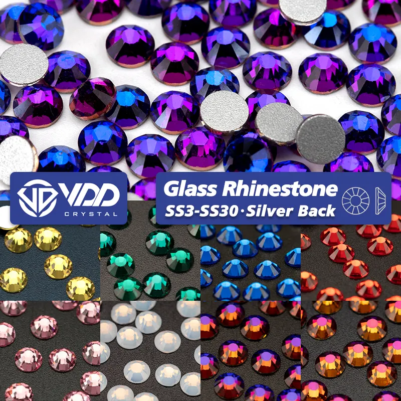 VDD Wholesale SS3-SS30 High Quality Glass Rhinestones Crystal Silver Back Strass Flatback Stones Nail Art DIY Crafts Decorations