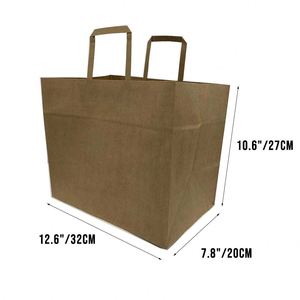 Sac en papier kraft personnalisé avec logo, avec poignées plates/torsadées en option, pour la promotion alimentaire/des produits d'épicerie - Product Image 5