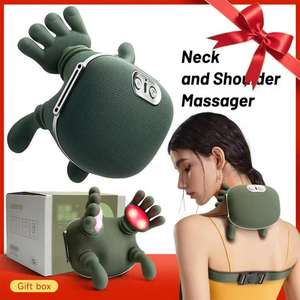Finger-Pressure Simulation <strong>Neck</strong> <strong>Massager</strong> with Heat, Mimics Real Human Shiatsu for Shoulder Pain - Product Image 1