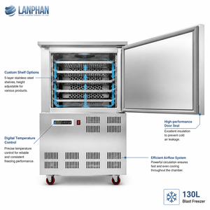 Congelador Comercial de Rápida Congelación 130L -45°C ° Congelación Rápida C para Dim Sum, Dumplings y Hojaldre - Product Image 4