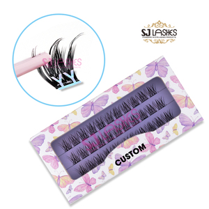 <span class=keywords><strong>Pestañas</strong></span> Postizas en Racimo Individuales sin <span class=keywords><strong>Pegamento</strong></span>, Forma YY, Hechas a Mano, PBT Pre-Encoladas, Empaque Personalizado - Product Image 6