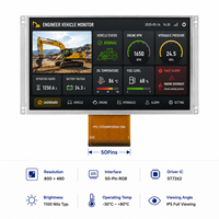 Módulo LCD TFT IPS de 5.0" 800*480 con Retroiluminación LED de Borde RGB ST7262 1100Nit -30~85 Grado Industrial 60Hz para el Mercado de Repuestos Automotrices